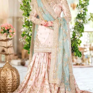 Luxury Handwork Embroidered NET Bridal Sharara Dress