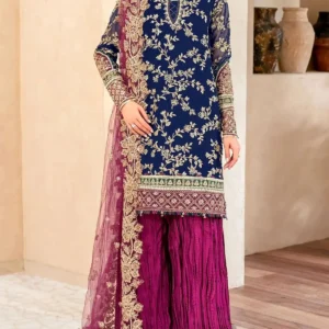 Adorable Heavy Embroidered Formal Chiffon Wedding Wear Dress