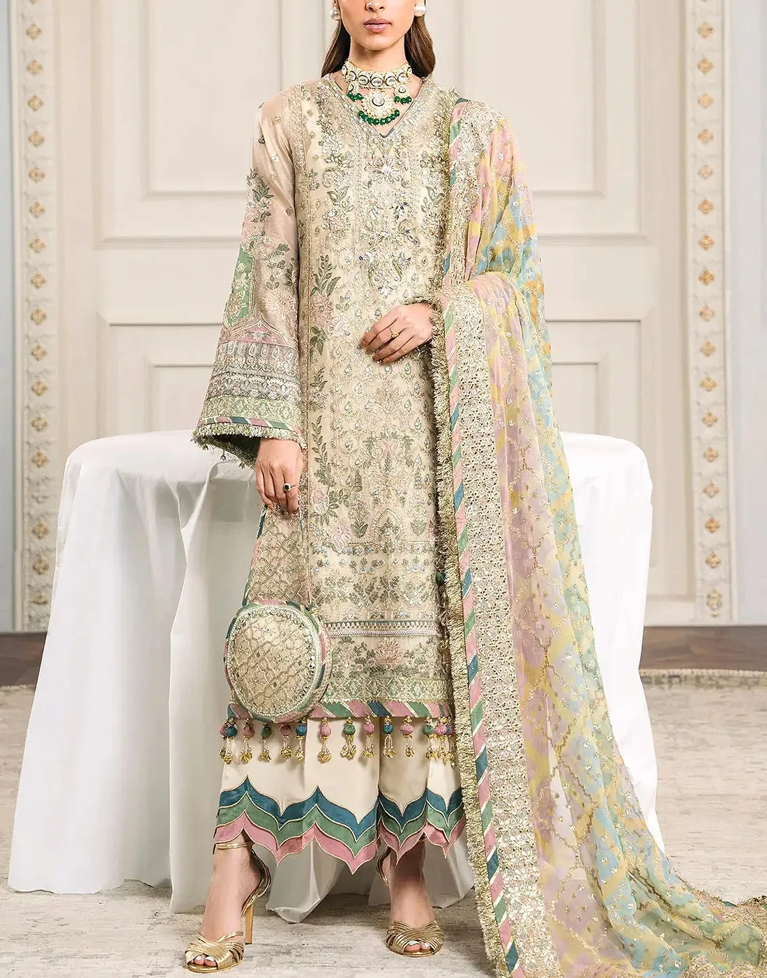 Luxurious Handwork Heavy Embroidered NET Bridal Wear Dress